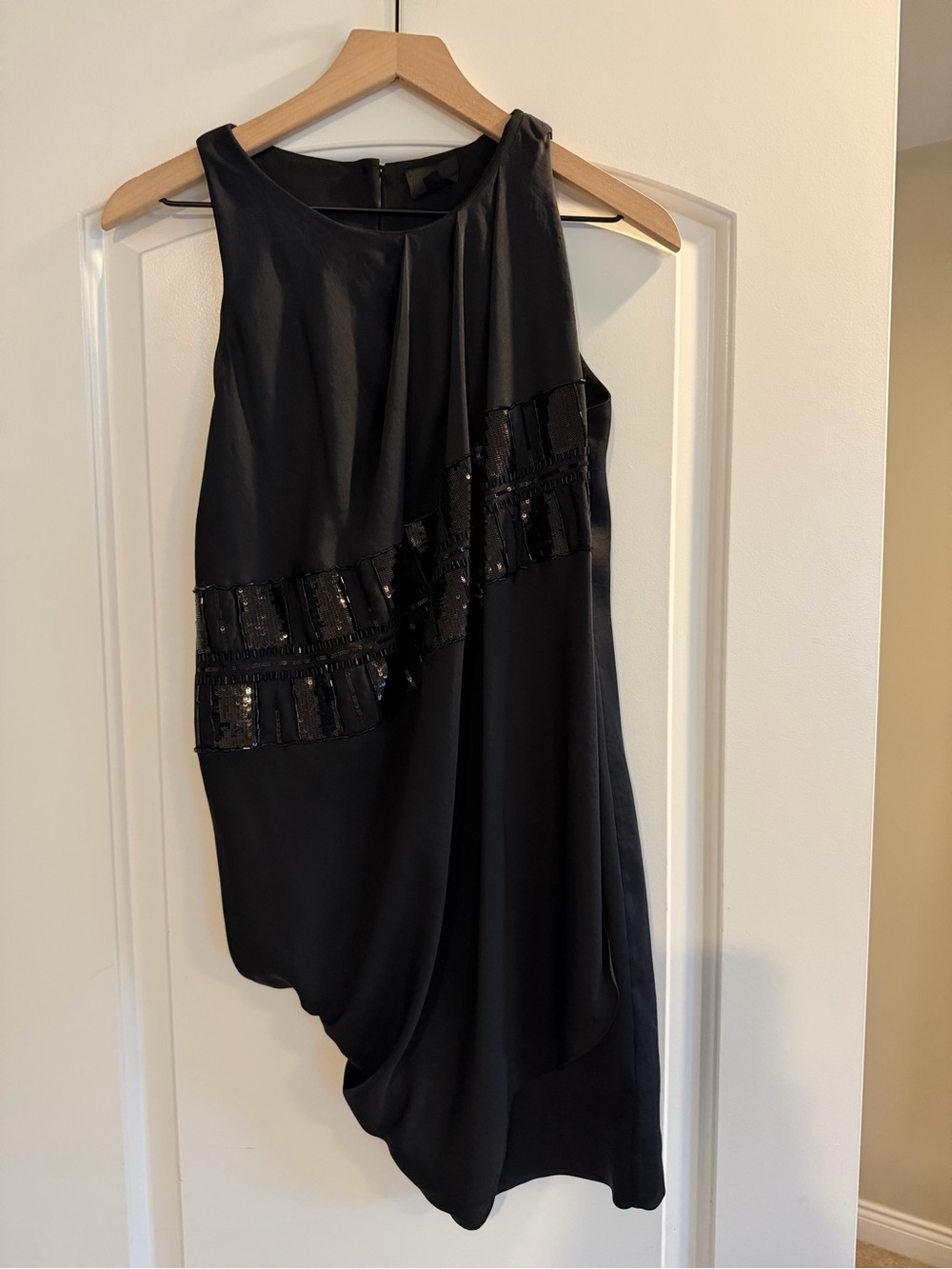 Banana Republic Black Asymmetric One-Shoulder Mini Dress